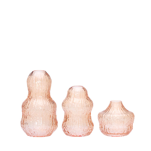 Hübsch vazen Fuyu - glas - ø11xh20cm/ø10xh15/ø11xh10cm