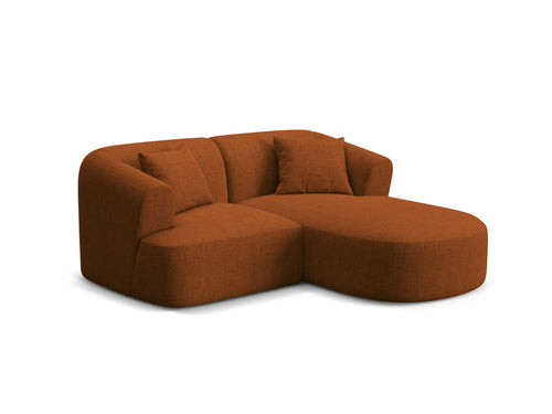 Cosmopolitan Design Modulaire hoekbank rechts Campi 3-zits, structurele stof baksteen - 156x180x70cm