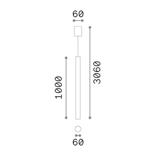 Ideal Lux LOOK 100 cm slanke hanglamp voor plafondmontage, messing, 1x GU10 fitting