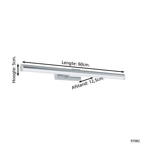 EGLO wandlamp Vadumi - led - 60 cm - grijs/wit