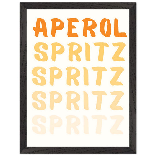 Artfulprints Poster met Lijst Aperol Spritz - Written   - 30x40 cm - Oranje