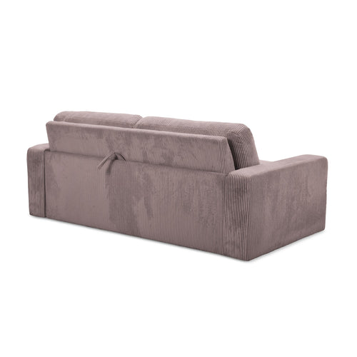 LaMiaSofa 3-zits slaapbank Como - ribfluweel - gedempt roze - 195x100x80