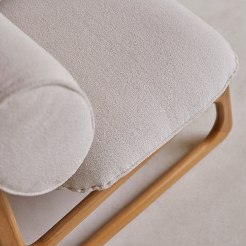 Tikamoon Fauteuil van massief teak en stof - Naturel