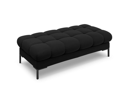 Cosmopolitan Design Bank Bali 2-zits, flueel, zwart - 62x133x40cm