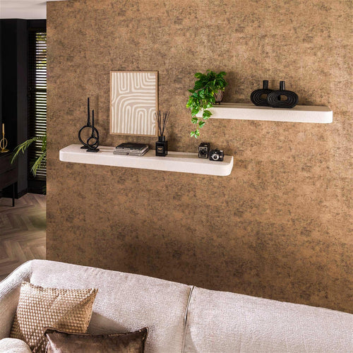 Giga Meubel Wandplank Stone - Wit Marmer Composiet - 100x29x8cm