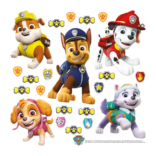 Sanders & Sanders muursticker PAW patrol geel, blauw en rood - 30 x 30 cm - 600240