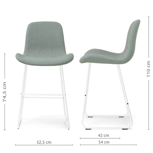 Nolon Nino-Fé barkruk saliegroen - wit onderstel - 75 cm - vtwonen shop