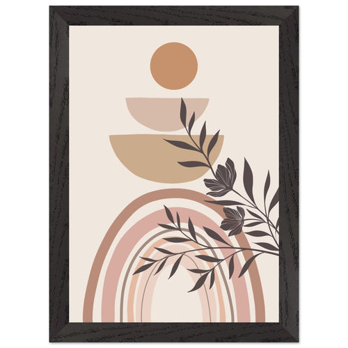 Artfulprints Poster met Lijst Boho – Harmony curve   - A4 21x29.7 cm - beige