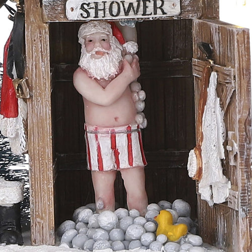 Luville Kerstdorp Miniatuur Naakte Kerstman - Kerstversiering voor je Kerstdorp - Kerst Decoratie voor Binnen - Guirlande met Lampjes en Warm Witte