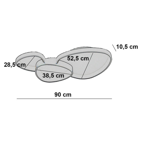 Freelight plafondlamp Organico - 3 lichts - 90  x 10.5   cm - zwart