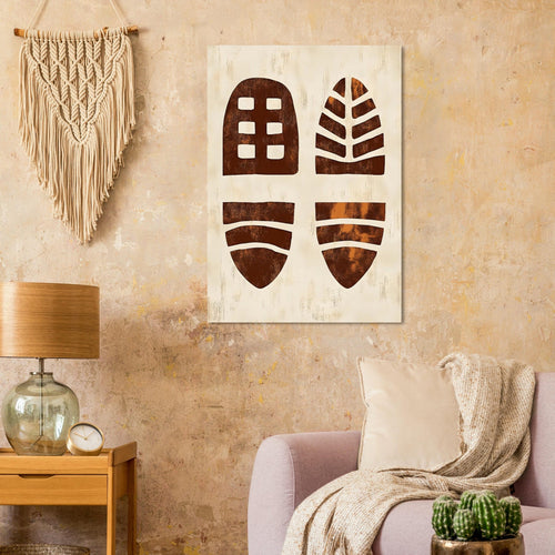 Artfulprints Poster met Lijst Boho – Primitive forms   - 50x70 cm - Terracotta