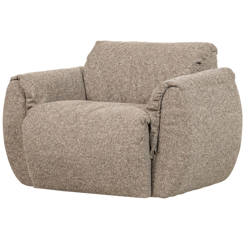 WOOOD draaifauteuil Baggy - Geweven Stof - Bruin Melange - 81x104x84 - vtwonen shop