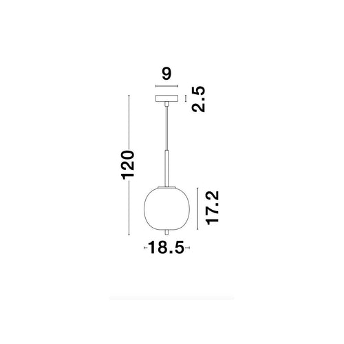 Merano Cornwall 18.5cm Globe Hanglamp Plafondlamp Opaal Glas Antiek Messing Metaal Zwart Stof Draad LED E14