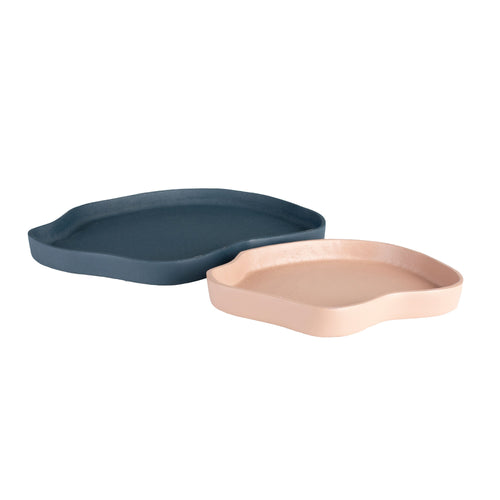 Zuiver Revolt Trays/ Plateau Organisch Blauw/Roze -  Set of 2 - vtwonen shop