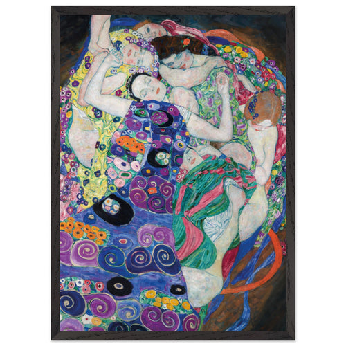 Artfulprints Poster met Lijst Gustav Klimt - The maiden   - 50x70 cm - Meerkleurig