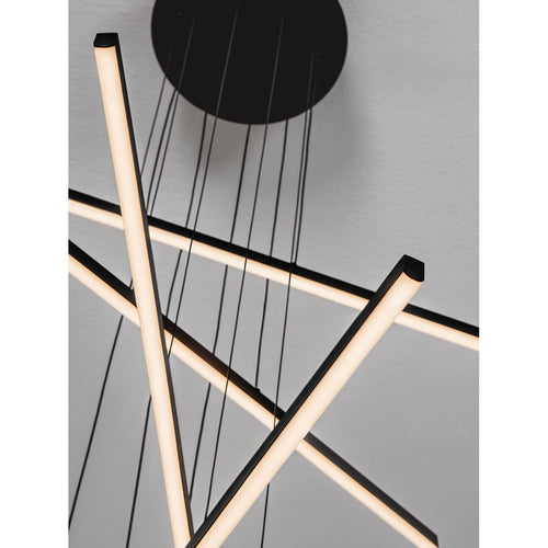 Nova Luce GRATTA Geïntegreerde LED-hanglamp voor plafond, zandkleurig zwart, Triac dimbaar, 49W, 1715lm, 3200K