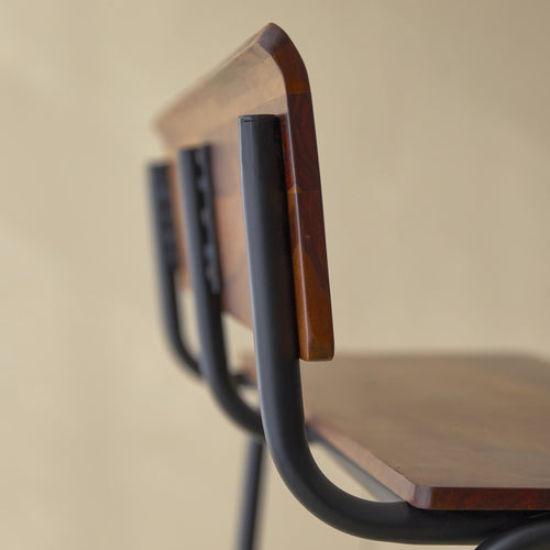 Tikamoon Hoge bank in massief palissander en metaal - Bruin - vtwonen shop