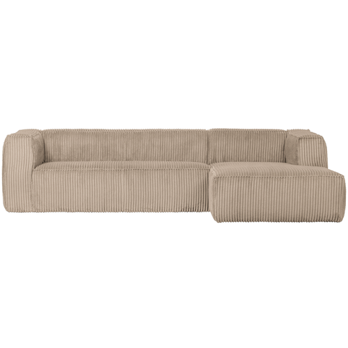 WOOOD hoekbank rechts Bean - Ribstof - Travertin - 73x305x96 - vtwonen shop