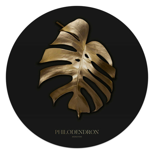 Reinders glasschilderij Monstera Goud - Ø 50cm