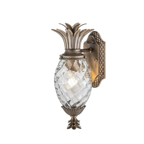 1-flammige kleine Wandlaterne für den Außenbereich, brünierte Bronze, IP44