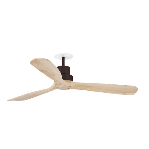 Faro Lantau Lantau inbouw plafondventilator 132 cm, bruin, grenen bladen