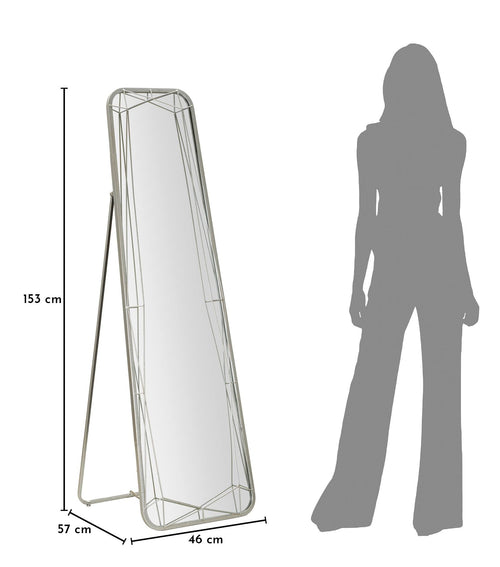 Mauro Ferretti staande spiegel - 46x57x153 cm - zilver