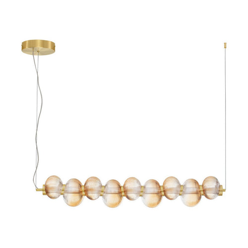 Nova Luce LEDA Hanglamp voor aan het plafond, amberkleurig, glanzend goudkleurig, Triac dimbare LED 30W 1800lm 3000K