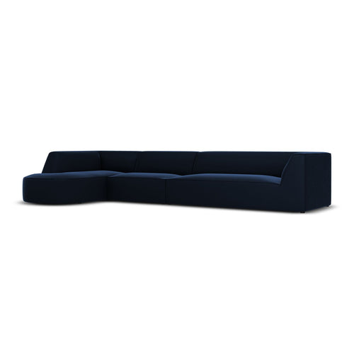 Cosmopolitan Design - Modulaire hoekbank links Siena 5-zits, flueel koningsblauw - 180x366x69cm