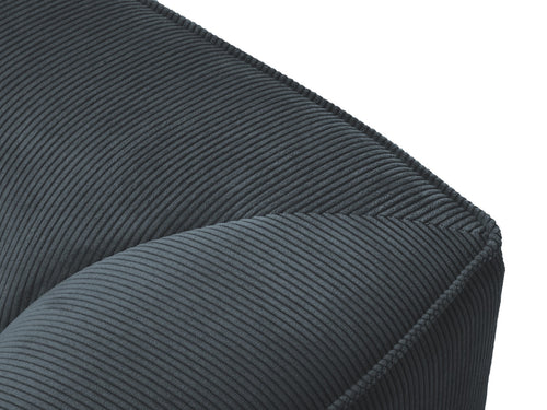 Micadoni rechter hoekbank Ruby 4-zits, ribfluwelen, blauw - 180x273x69cm