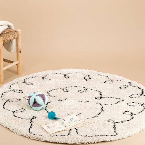 AFK Living vloerkleed Klein Schaapje - voor kinderen - beige - 120 x 120 cm - vtwonen shop