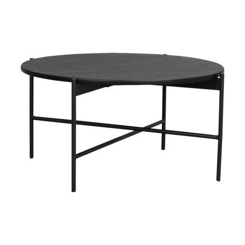 Rowico Home Skye ronde houten salontafel zwart - Ø 89 cm - vtwonen shop