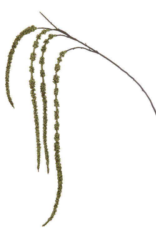 J-Line decoratie Tak Amaranthus - kunststof - donkergroen - 12 stuks
