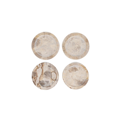 S|P Collection - Glasonderzetter 10cm marmer beige Opus - Set van 4