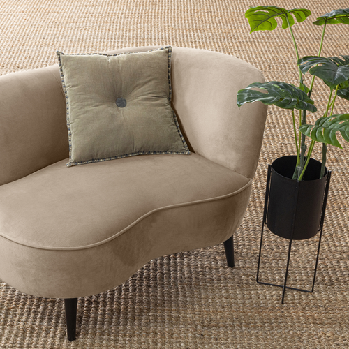 WOOOD loungefauteuil rechts Sara - Velvet - Khaki - 71x112x81 - vtwonen shop