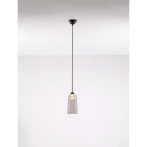 Nova Luce DIONE Slanke hanglamp voor aan het plafond, zandzwart, rookkleurige LED 5W 205lm 3000K