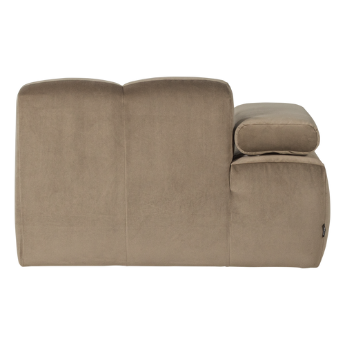 WOOOD chaise longue bank links Mojo - Velvet - Khaki - 74x124x162