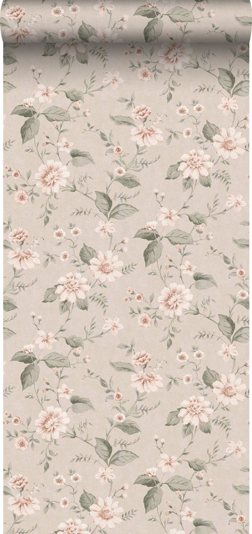 Borastapeter behang bloemen roze - 53 cm x 10.05 m - 660229 - vtwonen shop