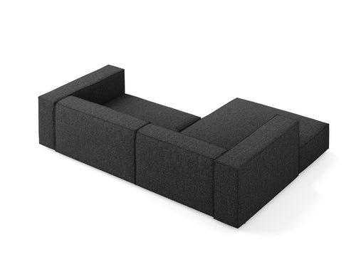 Cosmopolitan Design linker hoekbank Arendal 3-zits, chenille, zwart - 166x224x70cm