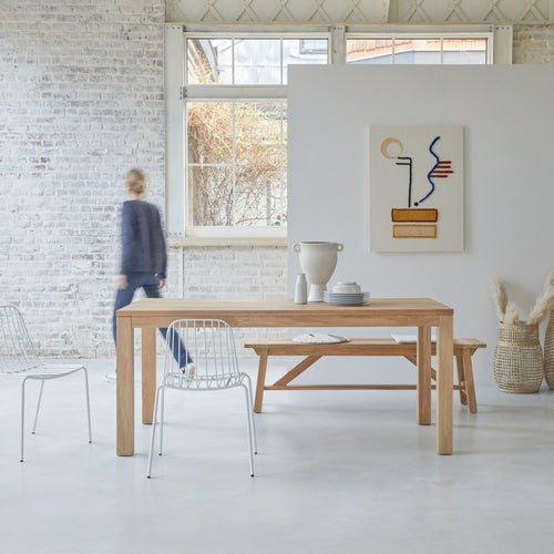 Tikamoon Tafel van massief eikenhoutzonder knoesten voor 6/8 personen - Naturel