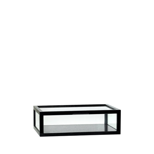 Hübsch doos View Display - essenfineer/essenhout/glas/mdf - 40x30xh12cm - vtwonen shop