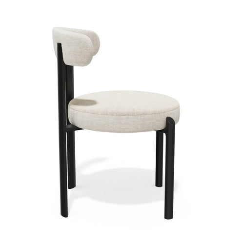 Premium Interiors - Set van 2 stoelen NOMA - zacht aanvoelende geweven stof crème 56cm