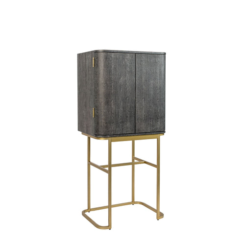 Bold Monkey Ava Morgana kast/ drankkast/ wijnkast slangenleer - Grijs - vtwonen shop