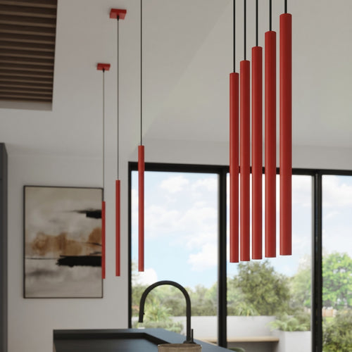 Sollux Lighting Hanglamp PASTELO 3P rood - 19,5x19,5x115cm