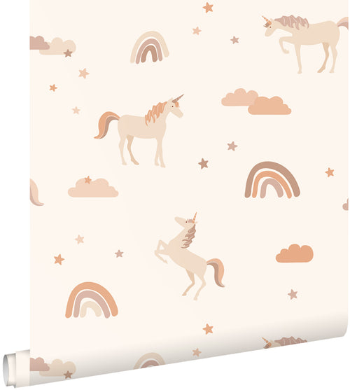 ESTAhome behang unicorns beige en licht terracotta - 50 x 900 cm - 131435 - vtwonen shop