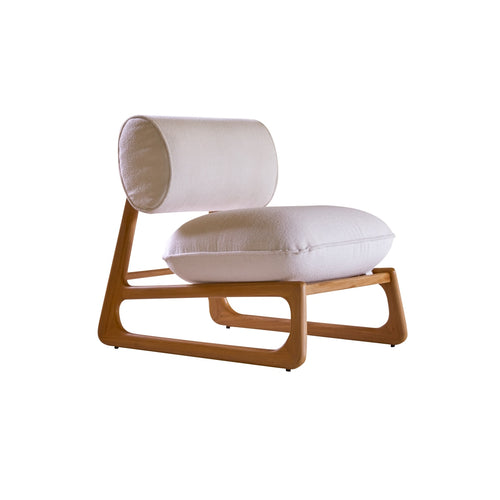 Tikamoon Fauteuil van massief teak en stof - Naturel