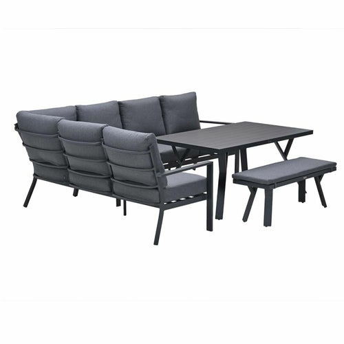 Garden Impressions lounge dining set Senja mystic grey - 4-delig - links