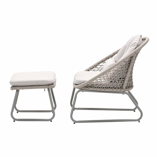 Garden Impressions loungestoel Roswell taupe incl. voetenbank - vtwonen shop