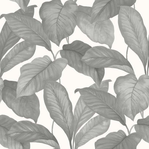 Borastapeter behang bladeren grijs - 53 cm x 10.05 m - 660533 - vtwonen shop