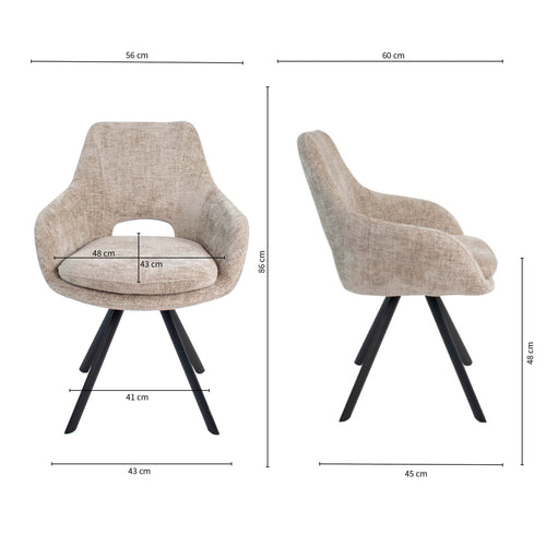 Kick eetkamerstoel Jorn - Champagne - vtwonen shop