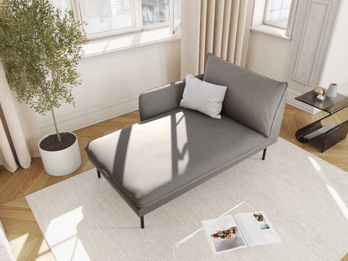 Cosmopolitan Design linker meridiaan Vienna flueel, lichtgrijs - 170x110x95cm